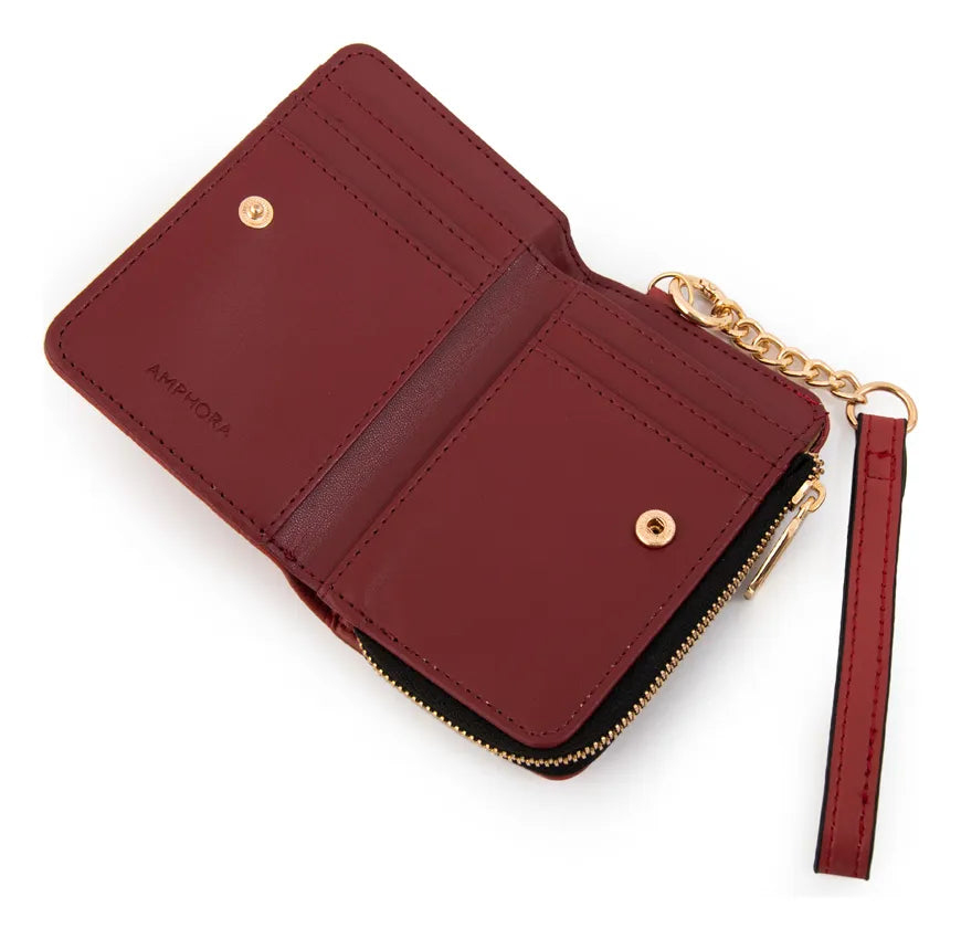 Billetera Mujer Pequeña Suiza Rojo Oscuro