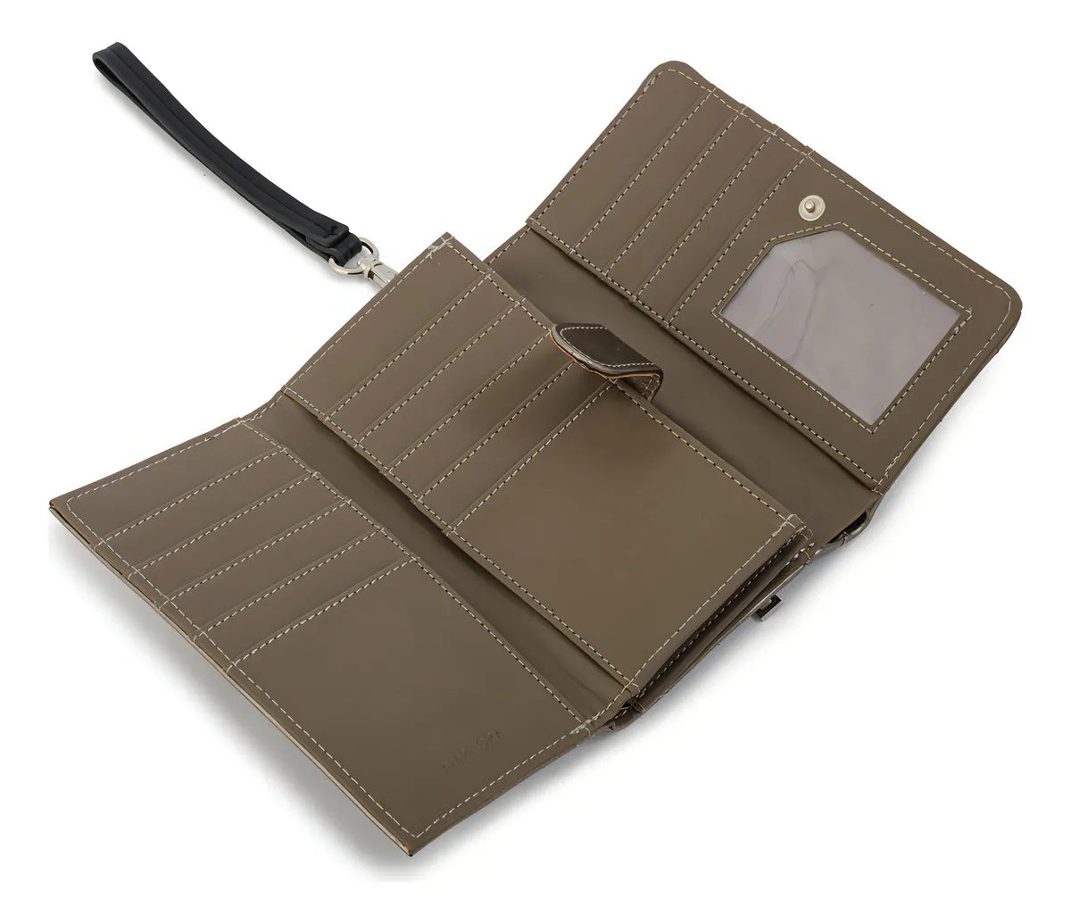 Billetera Mujer Acordeon Dean Mediana Plateado Oscuro