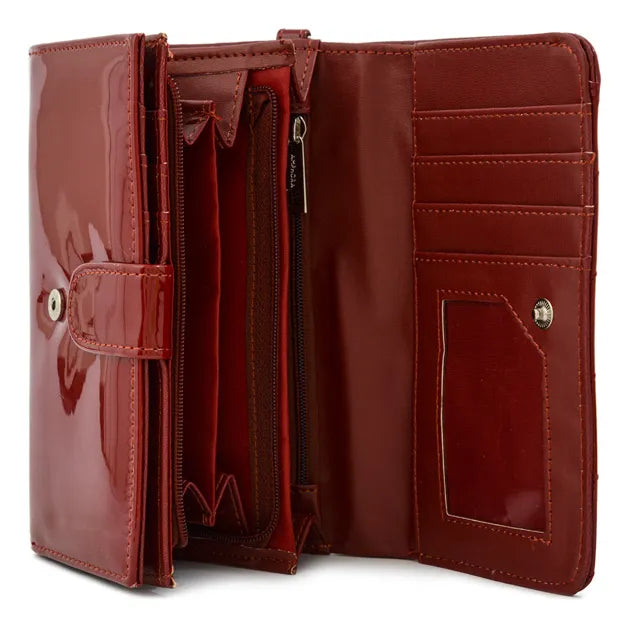 Billetera Mujer Acordeon Dean Mediana Rojo