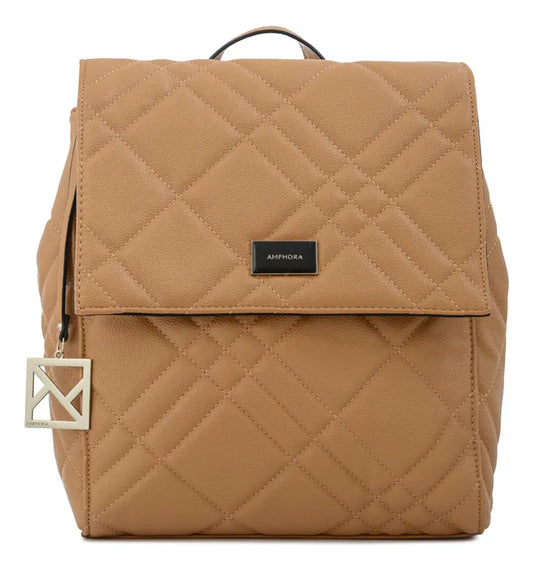 Mochila Mujer Con Tapa Anisa Mediana Camel
