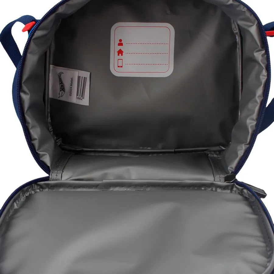 Mochila Hot Wheels Set Lonchera+Estuche Niño Azul
