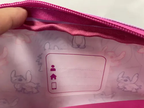 Estuche Escolar Doble Cierre Intek Stitch Violeta