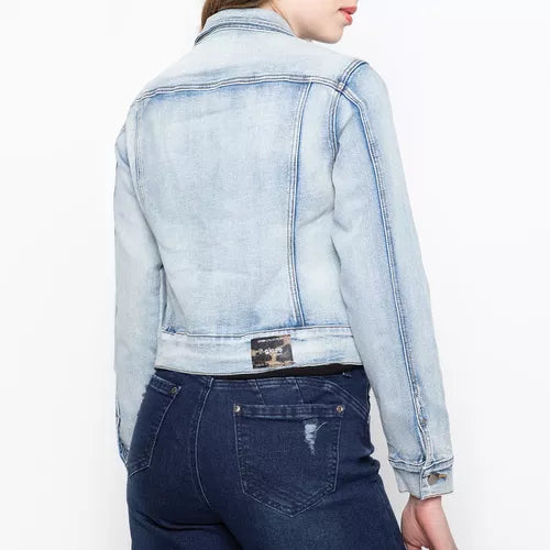 Chaqueta Mujer IL Gioco Denim Slim Fit Celeste