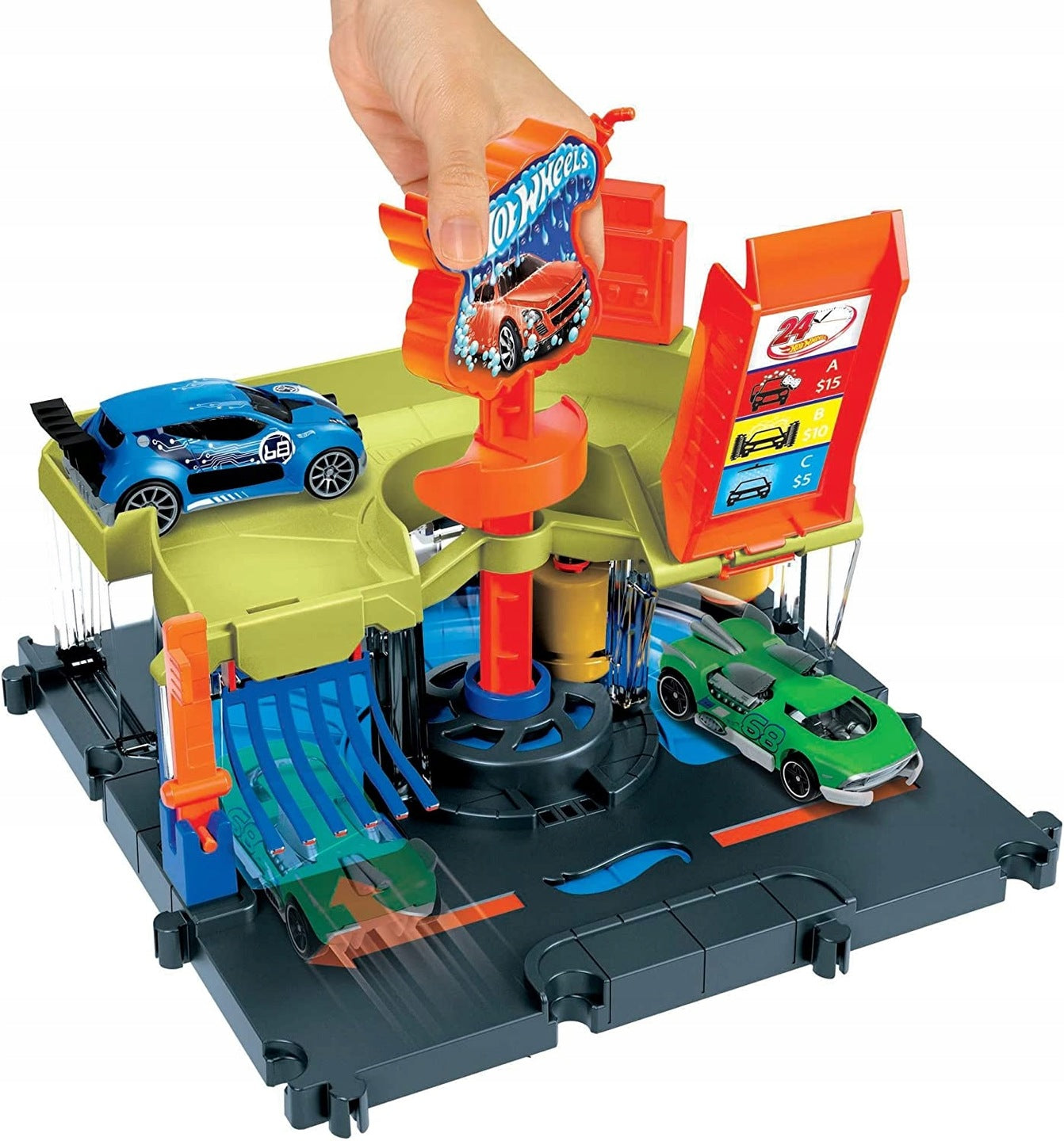 Hot Wheels City Set de Pistas Taller de Lavado + Auto Incluido