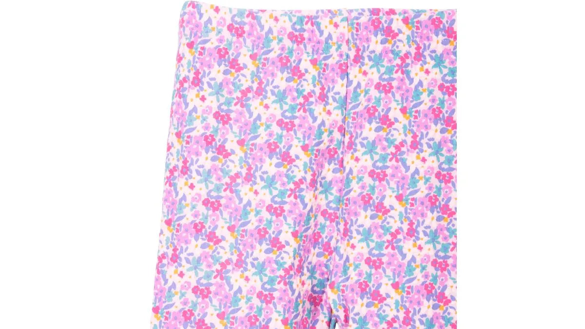 Calza Niña Estampado Floral Lila