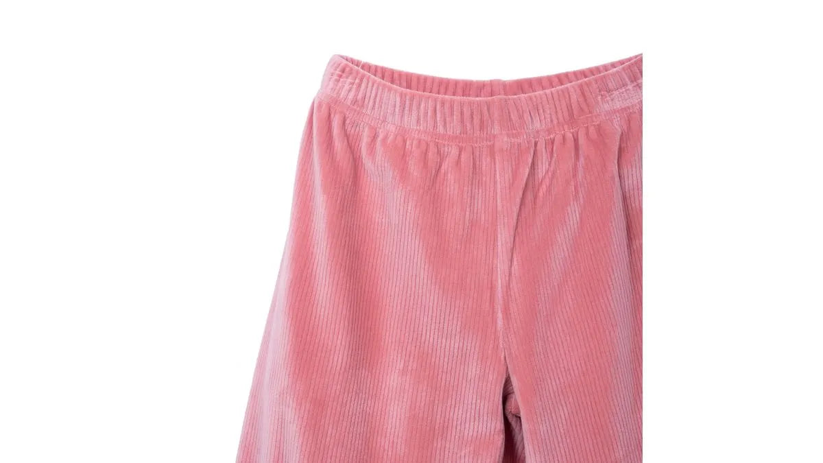 Calza Niña Wide Leg Cintura Elasticada Palo Rosa