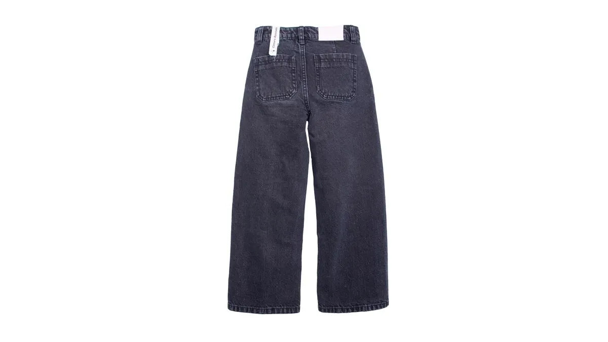 Jeans Niña Wide Leg Cintura Ajustable Marengo