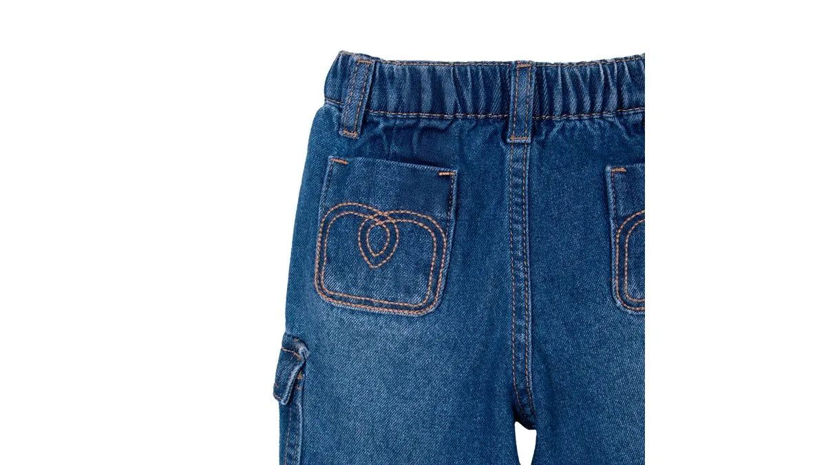 Jeans Bebé Niña Cargo 100% Algodón Azul