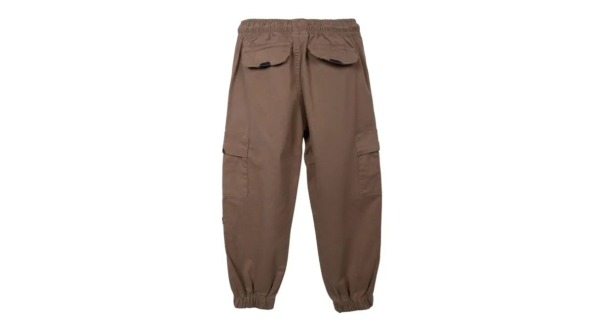Pantalón Niño Jogger Cargo Forrado y Elasticado Café