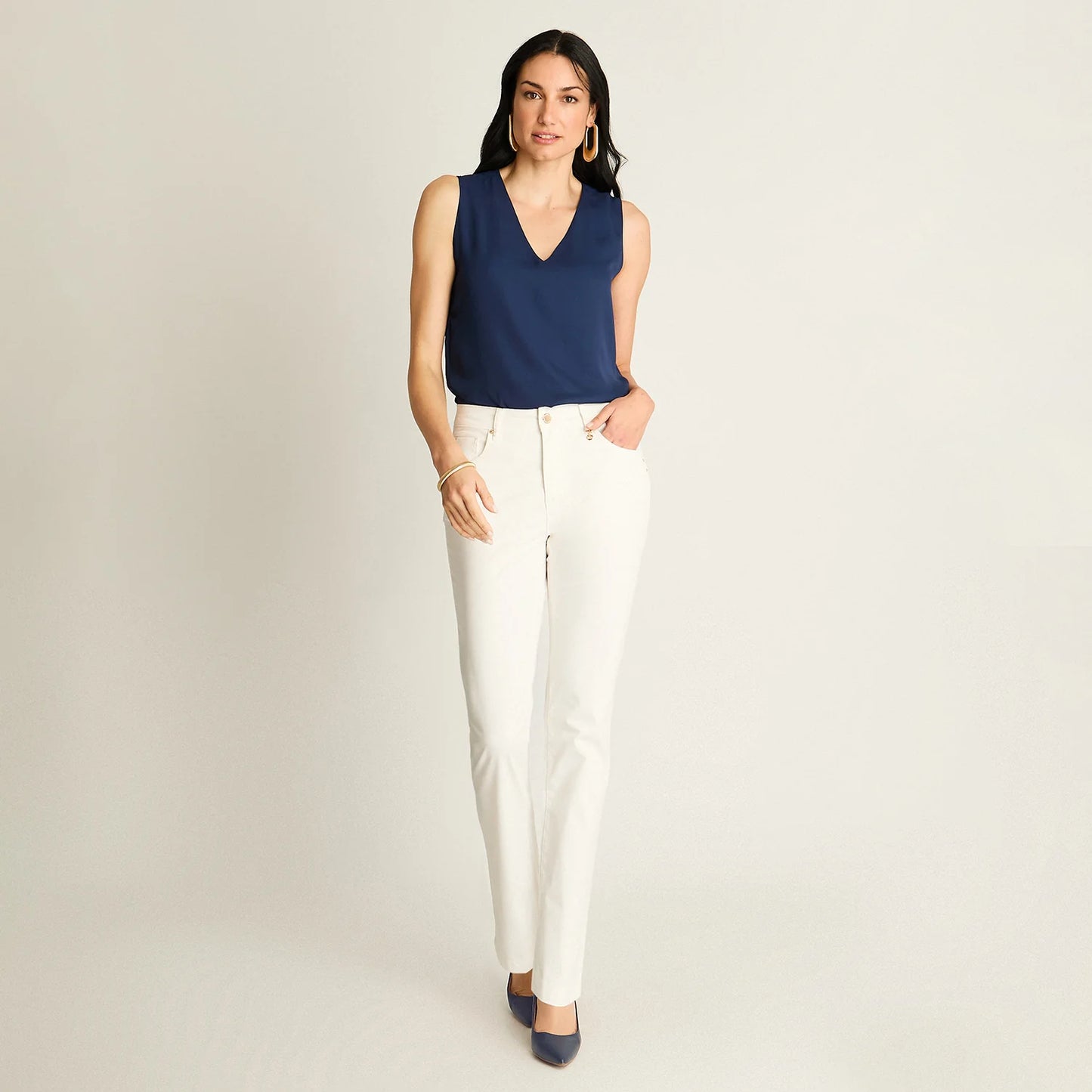 Jeans Mujer Crudo Corte Slim
