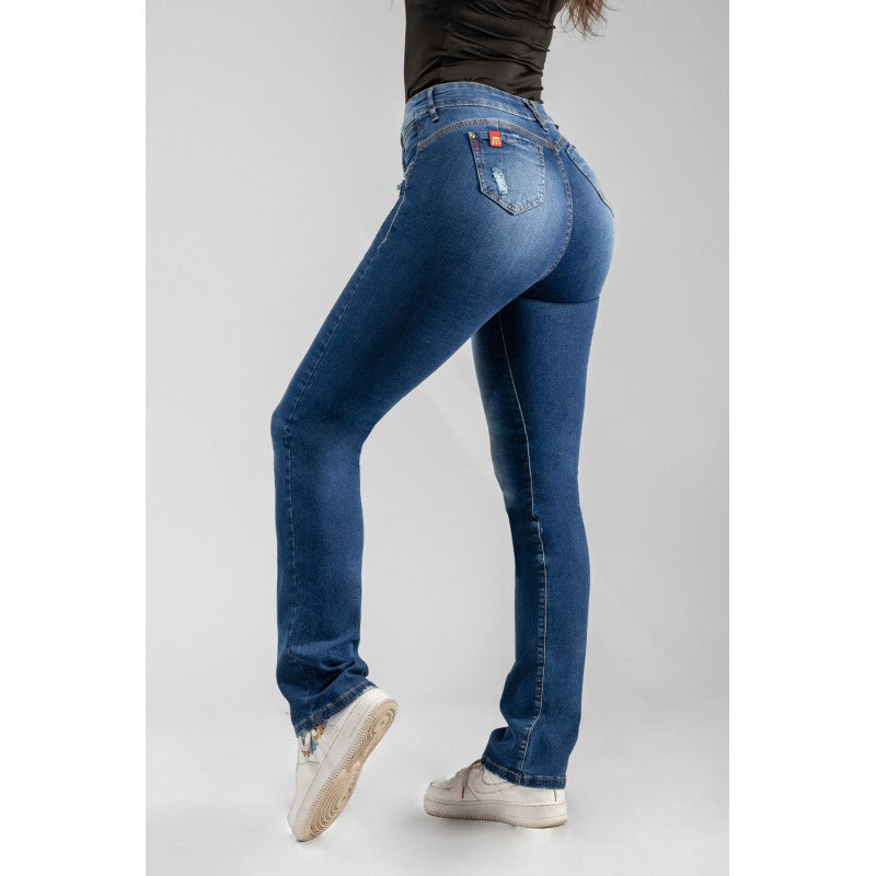 Jeans Mujer Recto (Efecto Faja) 4076 Azul