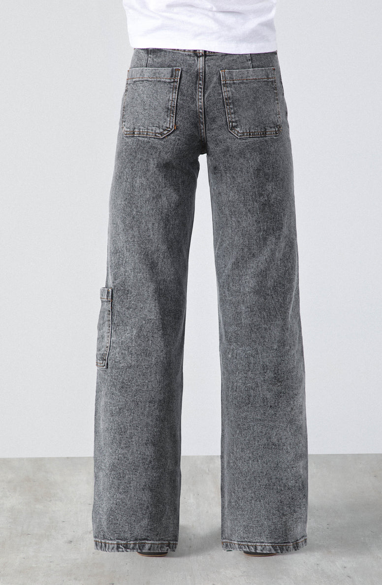 Pantalón Mujer Diagonal Bolsillo Gray