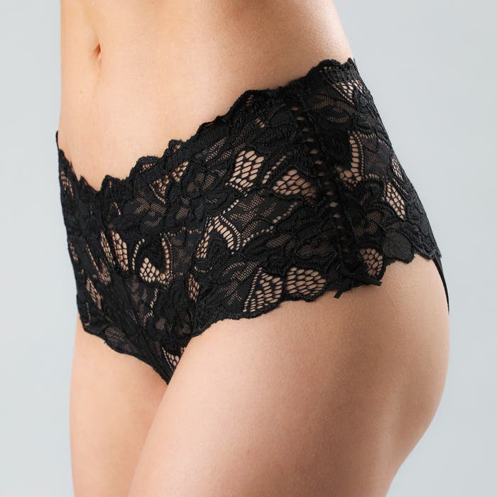 Pantaleta Mujer Tiro Medio Encaje Negro