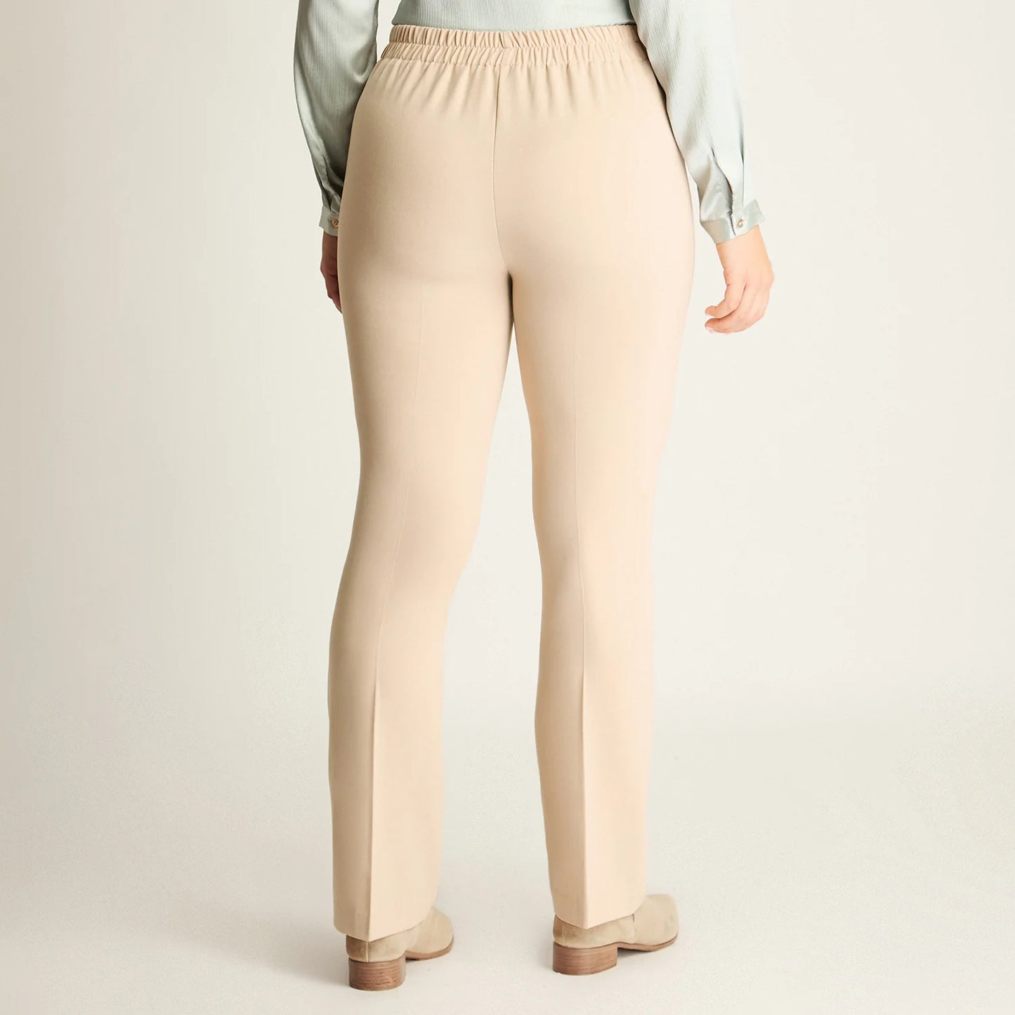 Pantalón Mujer Formal Beige Corte Recto