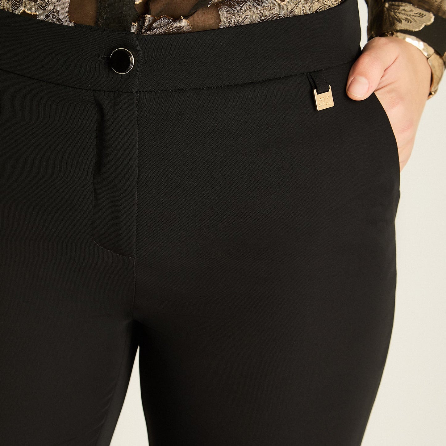 Pantalón Mujer Formal Negro Flare