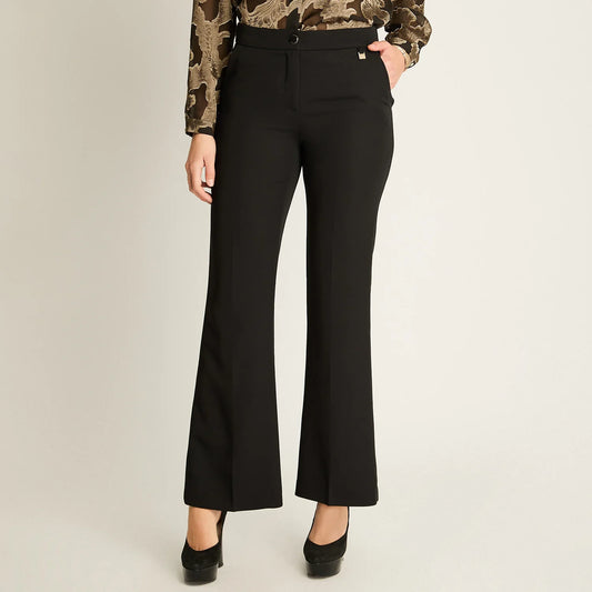 Pantalón Mujer Formal Negro Flare