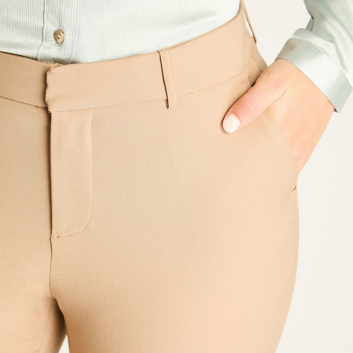 Pantalón Mujer Formal Slim Camel