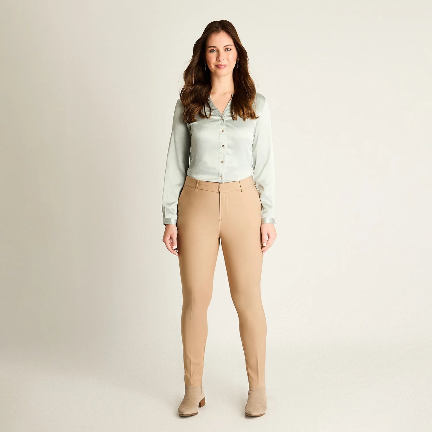 Pantalón Mujer Formal Slim Camel