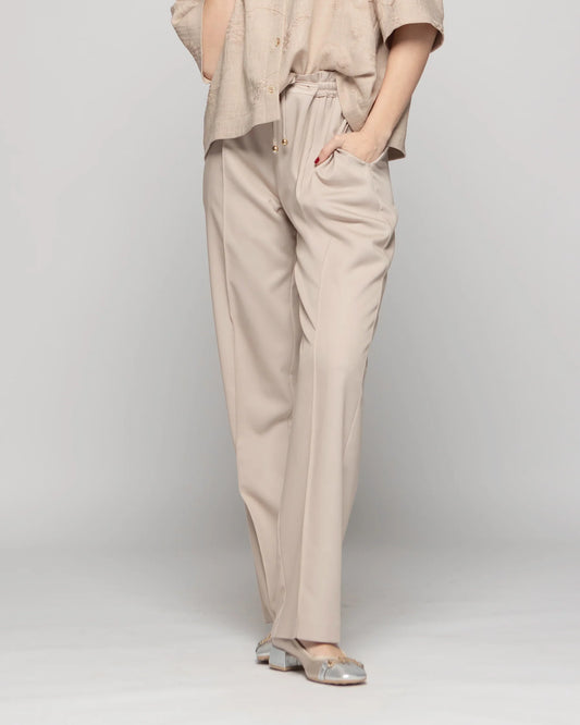 Pantalón Mujer Torenia Viscosa Recto Arena Ludovica