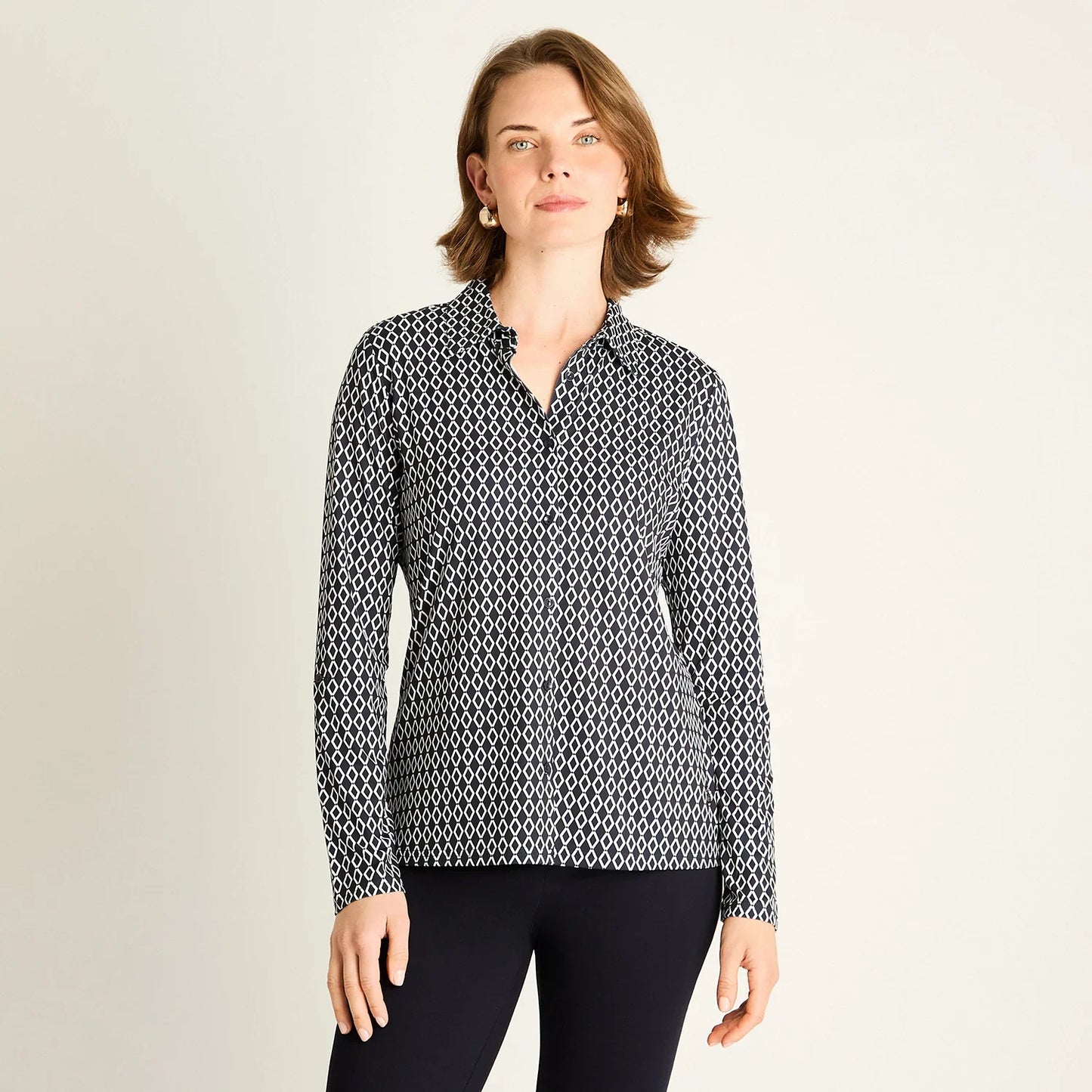 Polera Mujer Azul Estampada