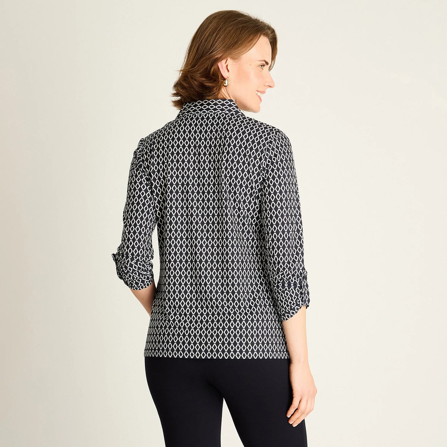 Polera Mujer Azul Estampada