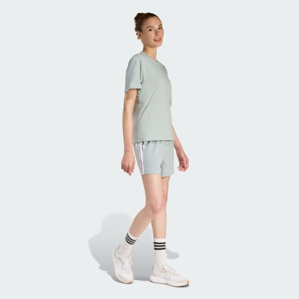 Polera Mujer Essentials Logo Pequeño Algodón Verde Claro