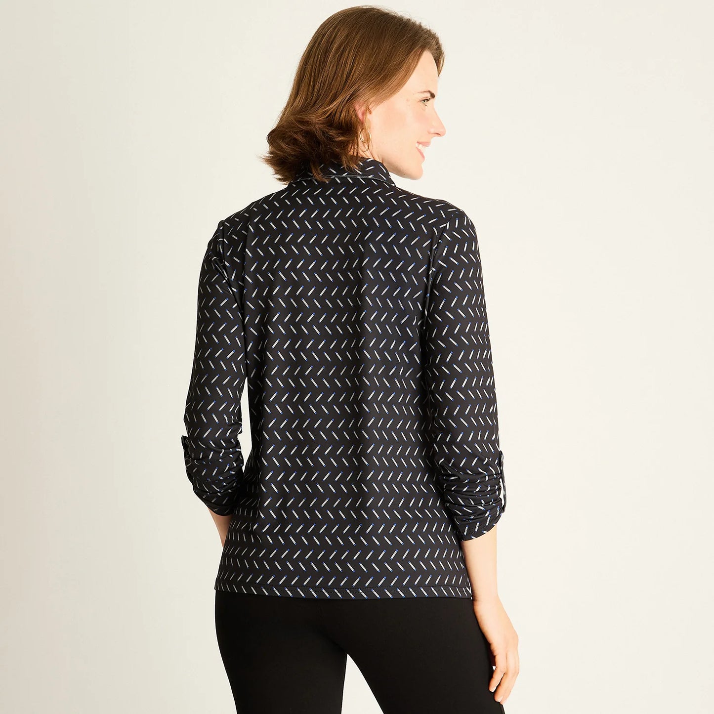 Polera Mujer Negra Estampada