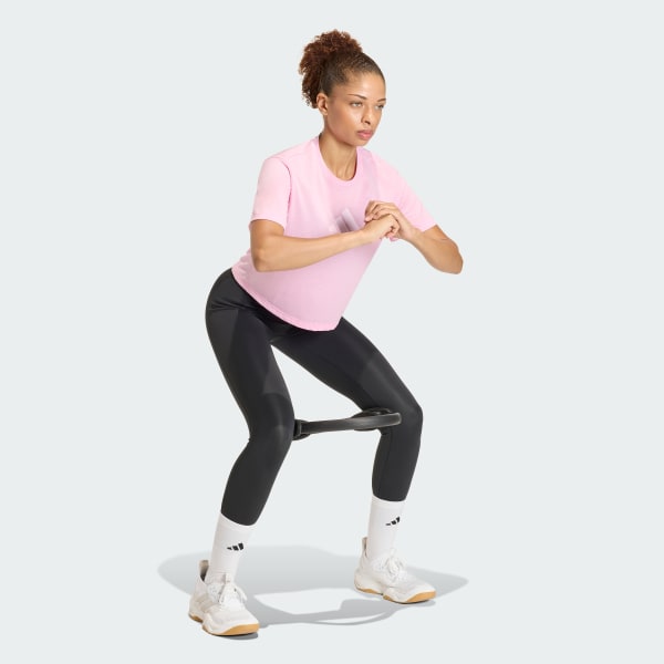 Polera Mujer de Entrenamiento Train Essentials Big Logo Performance Rosa