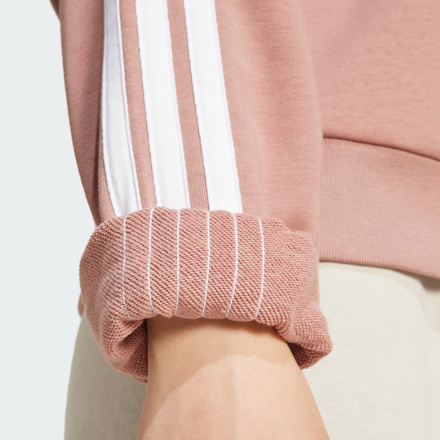 Polerón Mujer Essentials French Terry 3 Tiras Warm Clay / White