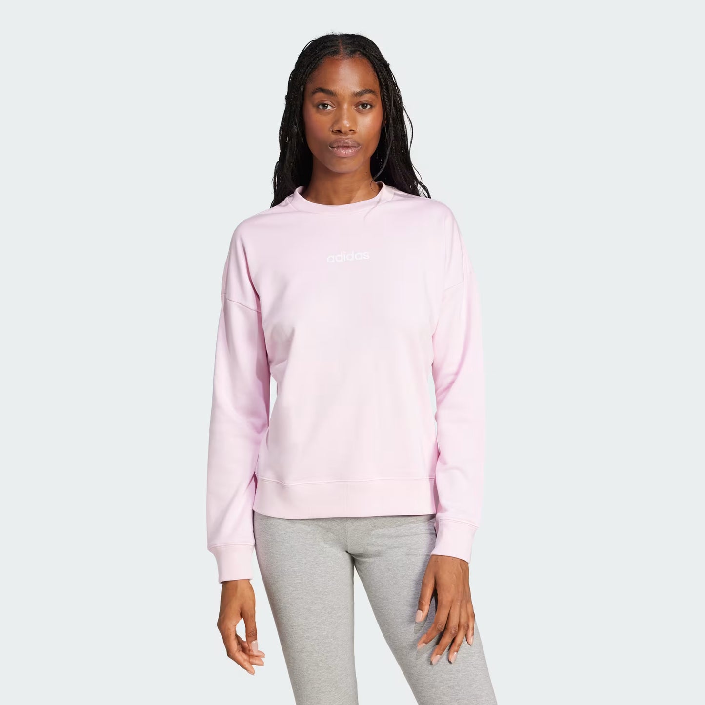 Polerón Mujer Essentials Linear French Terry Clear Pink