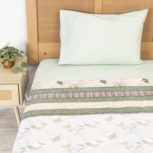 Sabana 1.5 Plazas 144 Hilos Estampado Garden