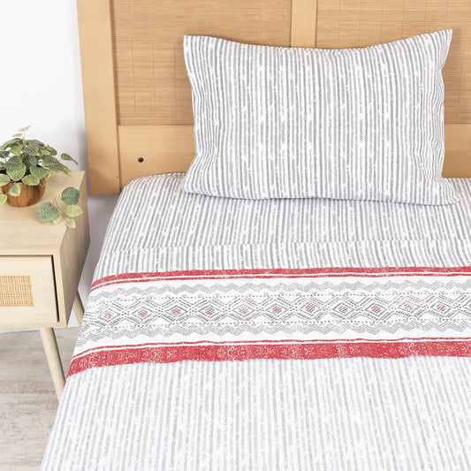 Sabana 1.5 Plazas 144 Hilos Estampado Snow