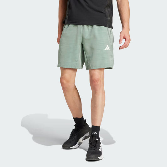 Shorts Hombre entrenamiento de tejido jaspeado Essentials Verde