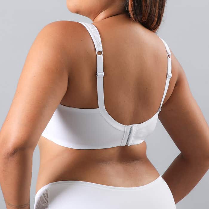 Sosten Mujer Encaje Y Microfibra Blanco