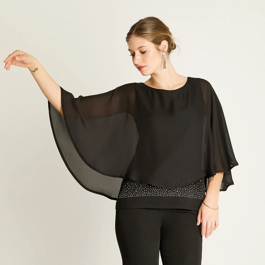 Túnica Mujer Negra con Brillos