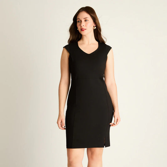 Vestido Mujer Negro Entallado