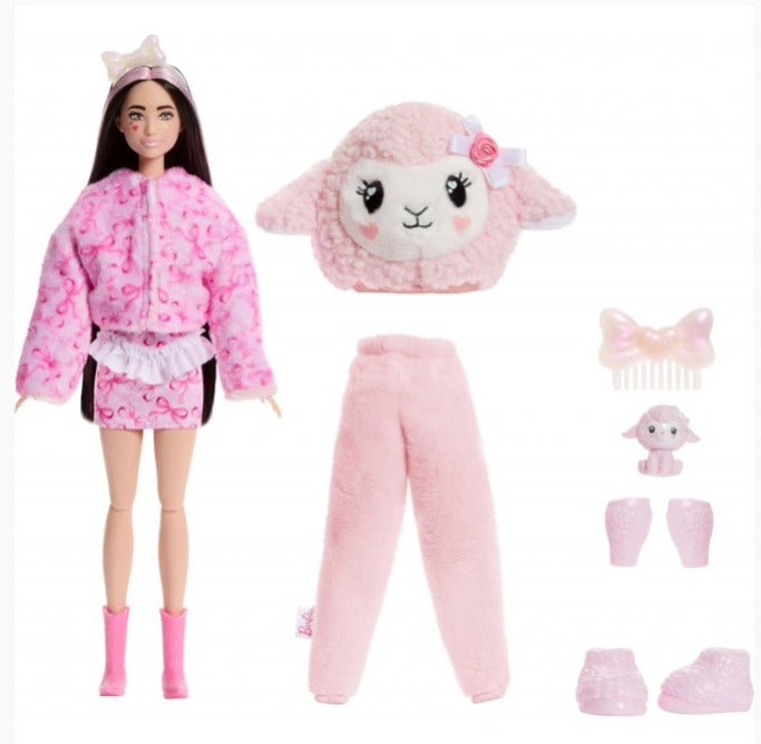 Muñeca Niña Cutie Reveal Con Mascota Oveja Rosa