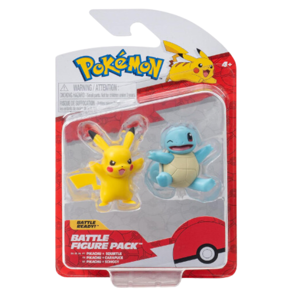 Pokemon Battle ready! Set 2 Figuras Pikachu + Squirtle