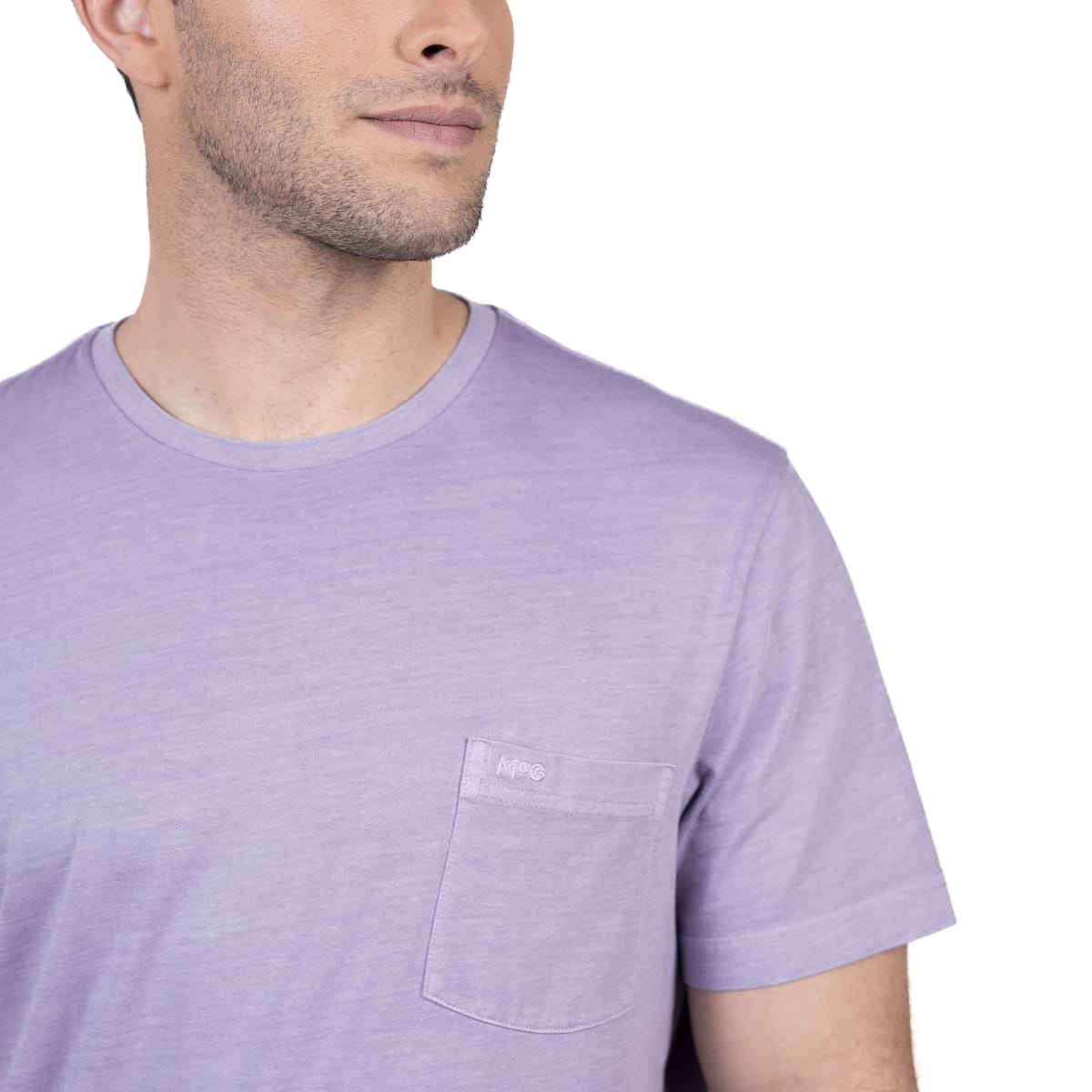 Polera Hombre Cuello Redondo Lila