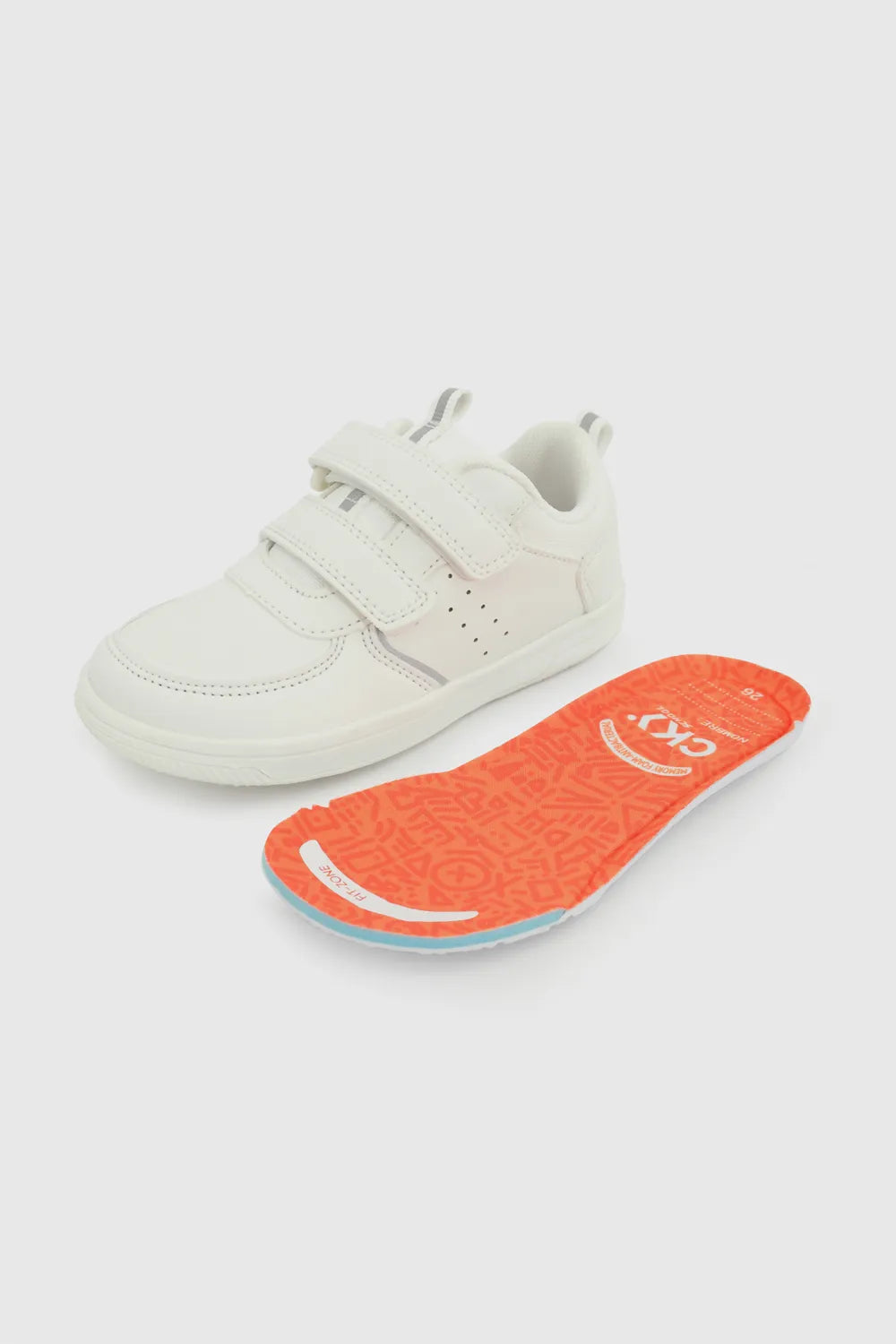 Zapatilla Escolar Unisex Con Velcros Blanco