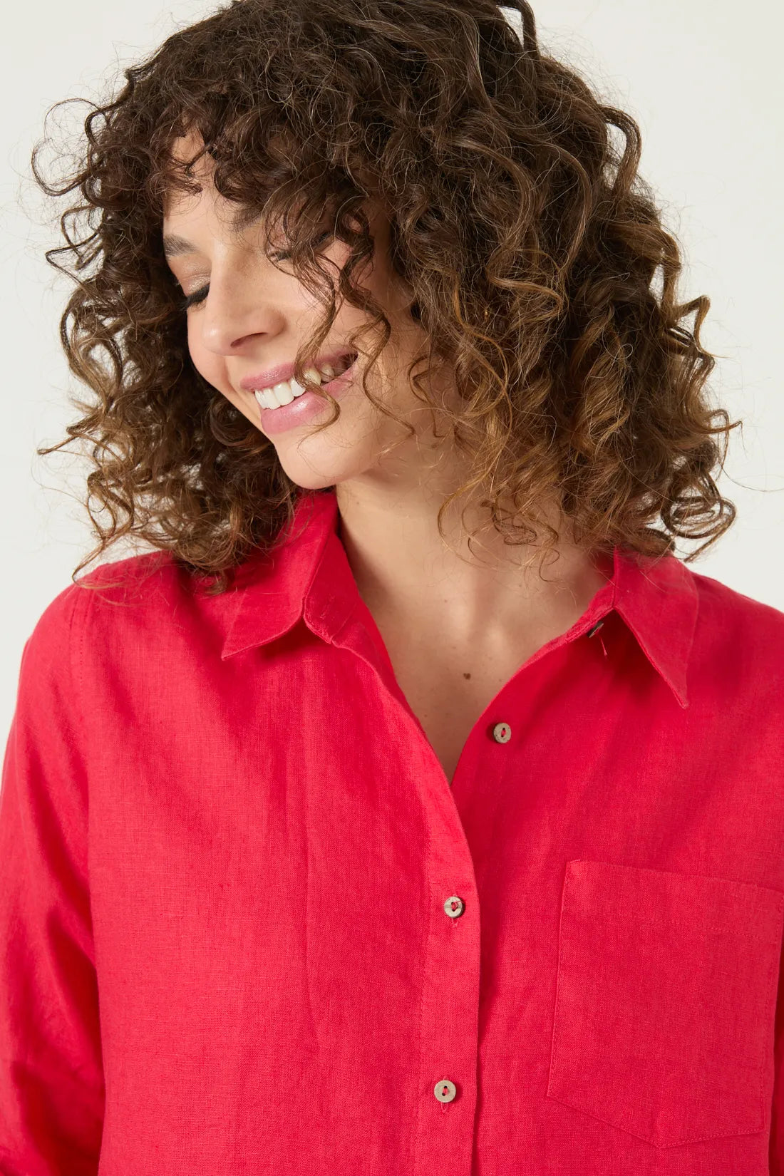 Blusa Mujer Lino Rojo