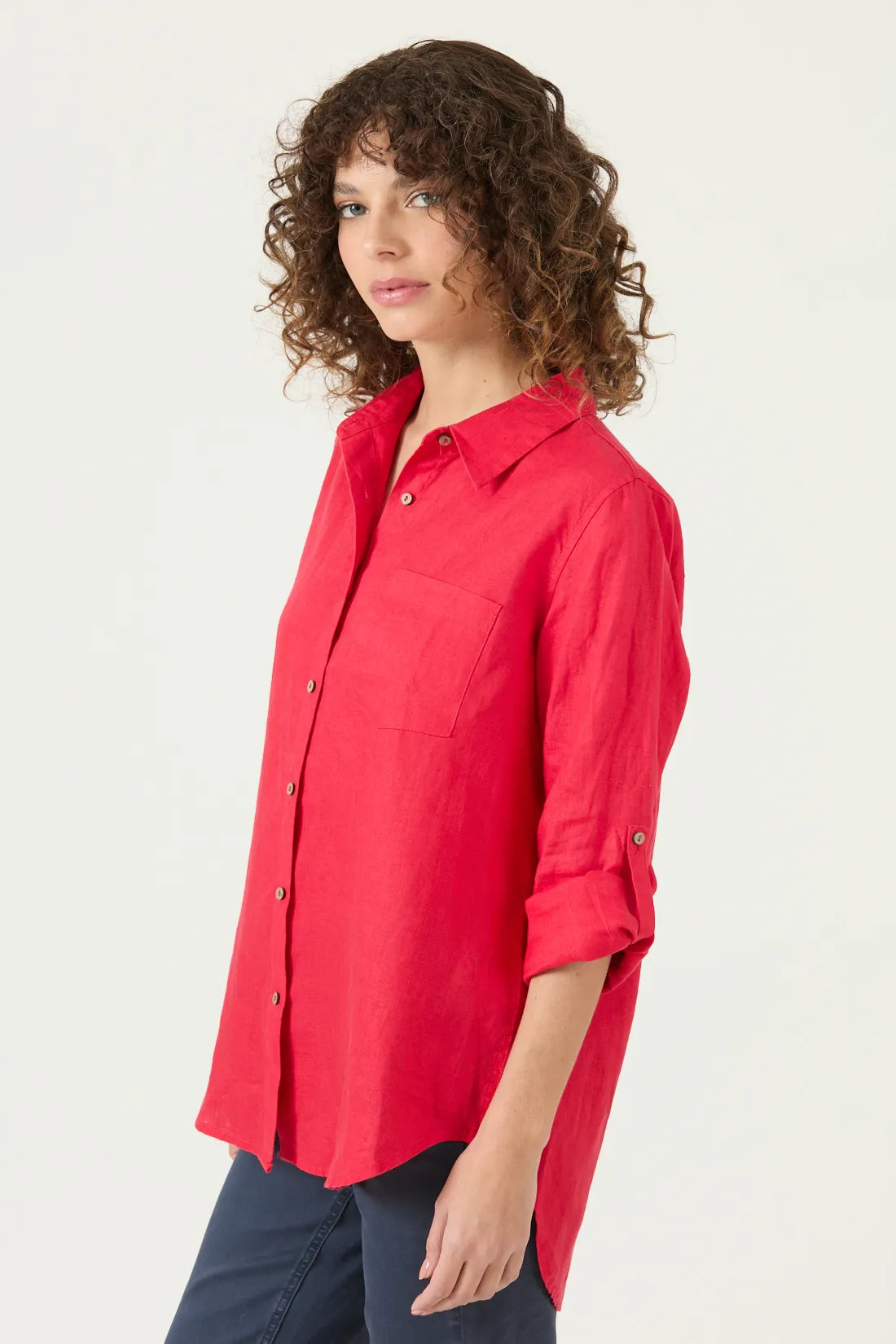 Blusa Mujer Lino Rojo