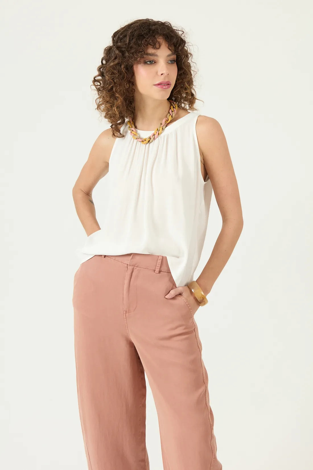 Blusa Mujer Cuello halter Blanco