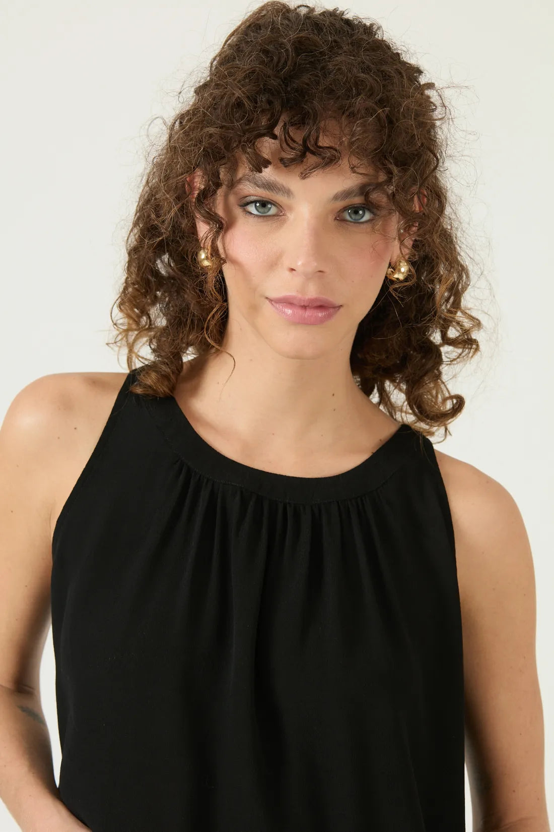 Blusa Mujer Sin Manga Halter Negro