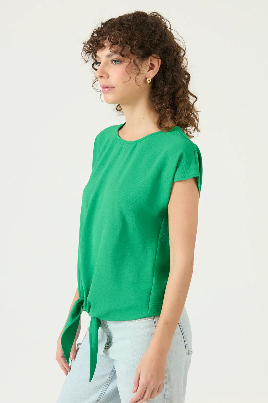 Blusa Mujer Sin Manga Nudo Verde