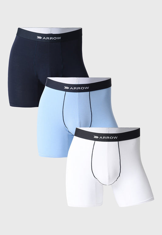 Tripack Bóxer Hombre Bamboo Azul