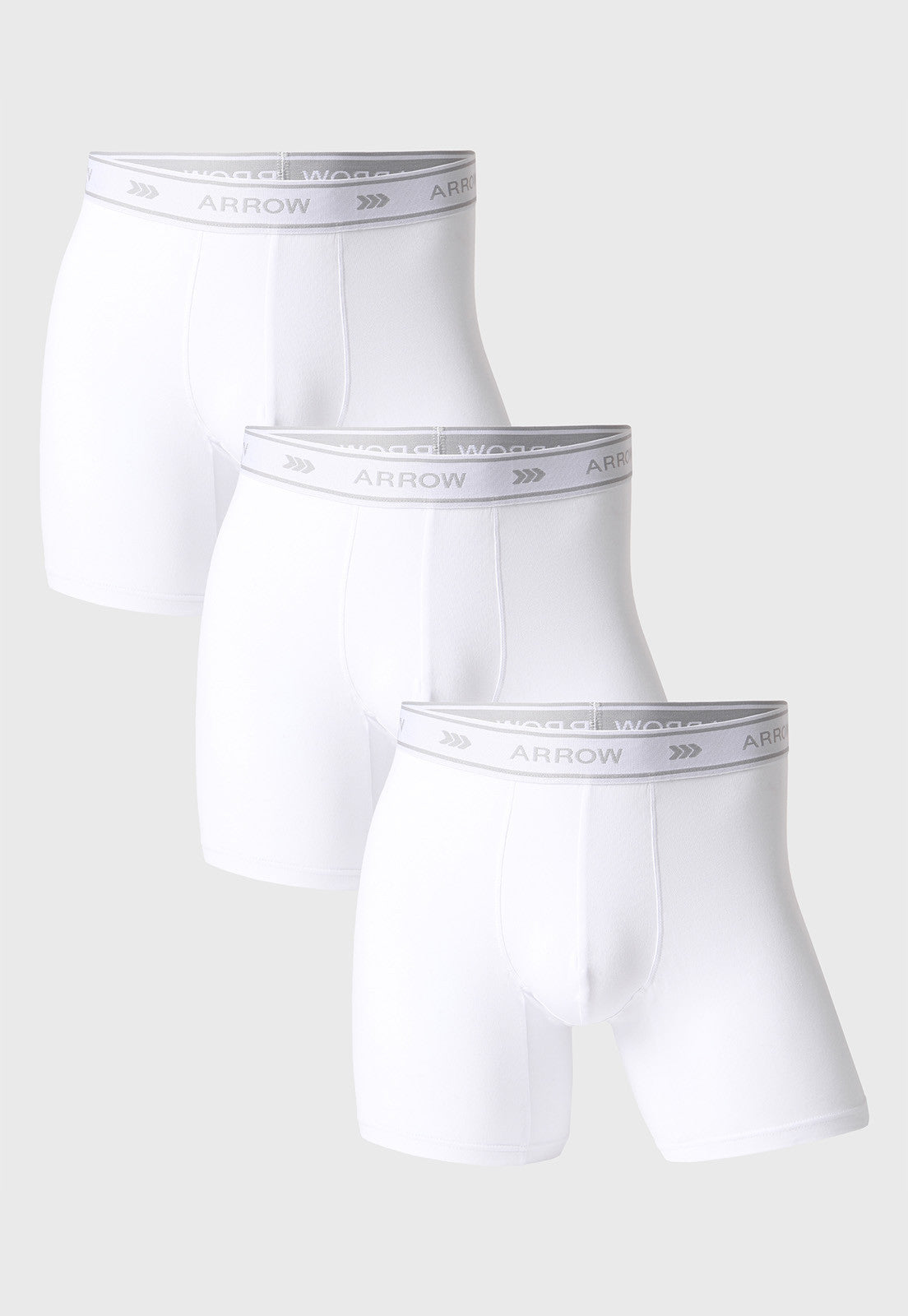 Tripack Bóxer Hombre Liso Blanco