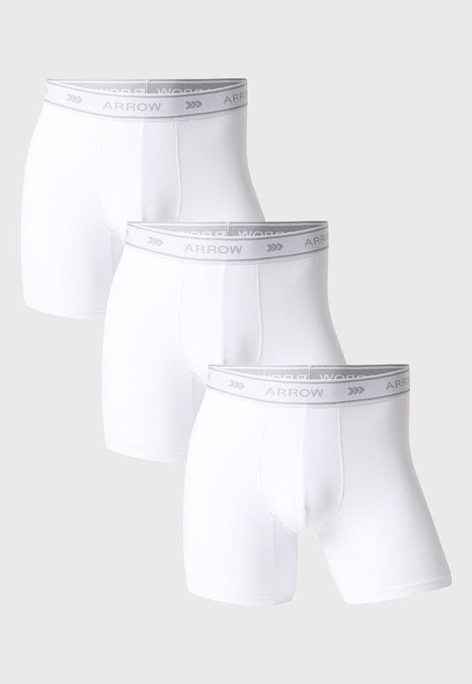 Tripack Bóxer Hombre Liso Blanco