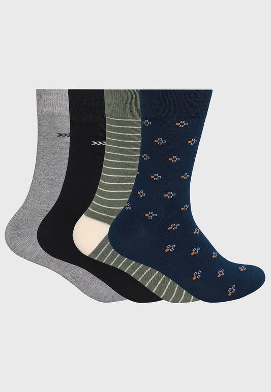 Caja Hombre Calcetines 4 Unidades Casual Lineas Verdes