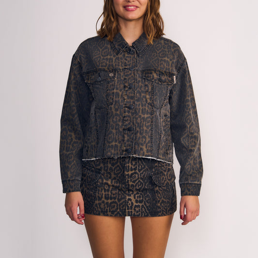 Chaqueta Mujer Abotonada Print